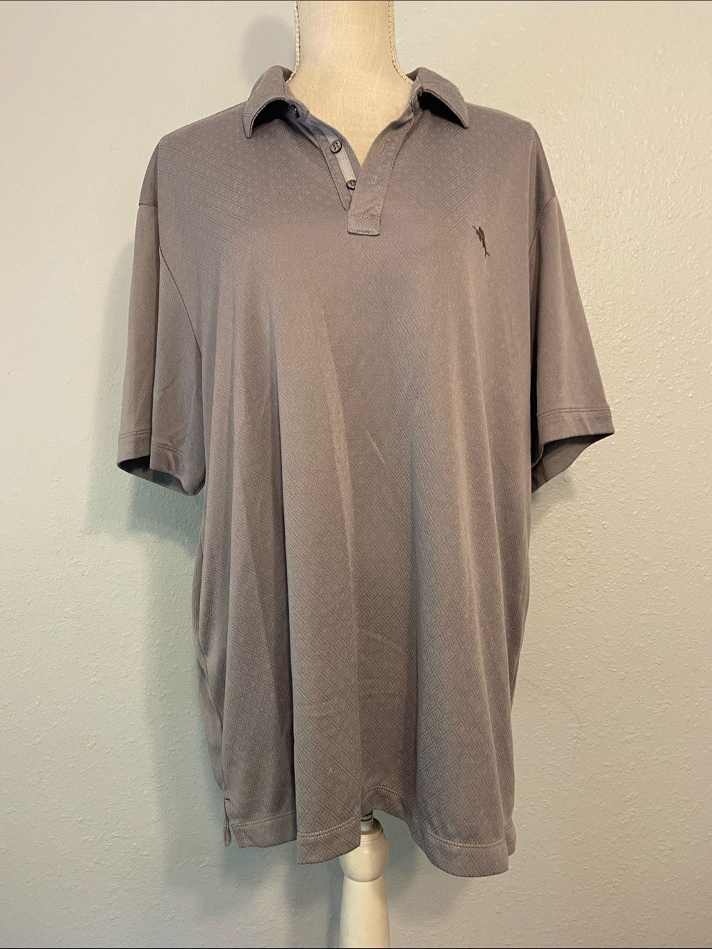 Tommy Bahama Island Zone Gray Short Sleeve Polo Shirt Size XL